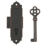 Steel Flush Mount Cabinet Door Lock & Skeleton Key