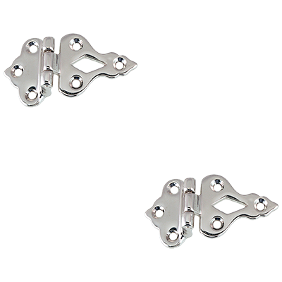 Cast Polished Nickel Offset Ice Box Hinges (Pair)