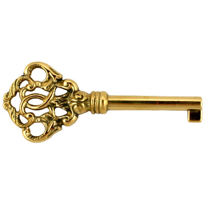 Pair of Brass Plated Skeleton Door Keys With Different Notched Bits