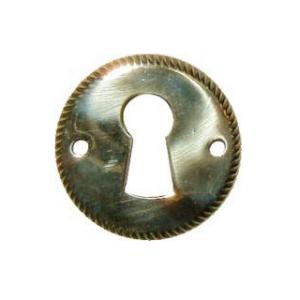 Plain Round Stamped Brass Keyhole Escutcheon