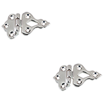 Cast Polished Nickel Offset Ice Box Hinges (Pair)